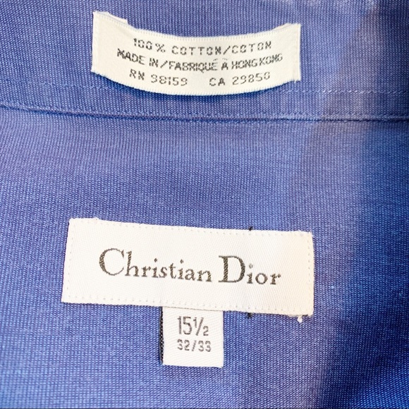 Christian Dior Blue Button Front Shirt 15.5 32/33 - Picture 4 of 7